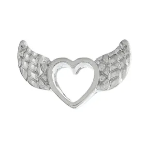 Hallow Heart Wings Floating Charm For Glass Living Memory Lockets