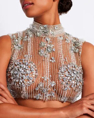 HAND-BEADED CROPPED TOP
