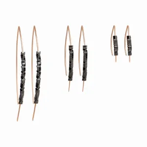 Hematite Rose Gold Wishbone Threader Earrings