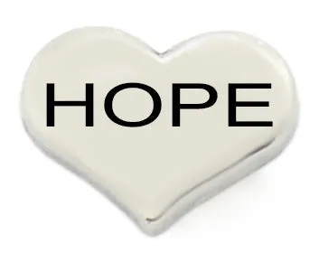 Hope Silver Heart Floating Charm