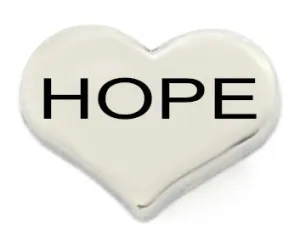 Hope Silver Heart Floating Charm