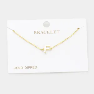 iLLASPARKZ -F- Gold Dipped Metal Monogram Charm Bracelet