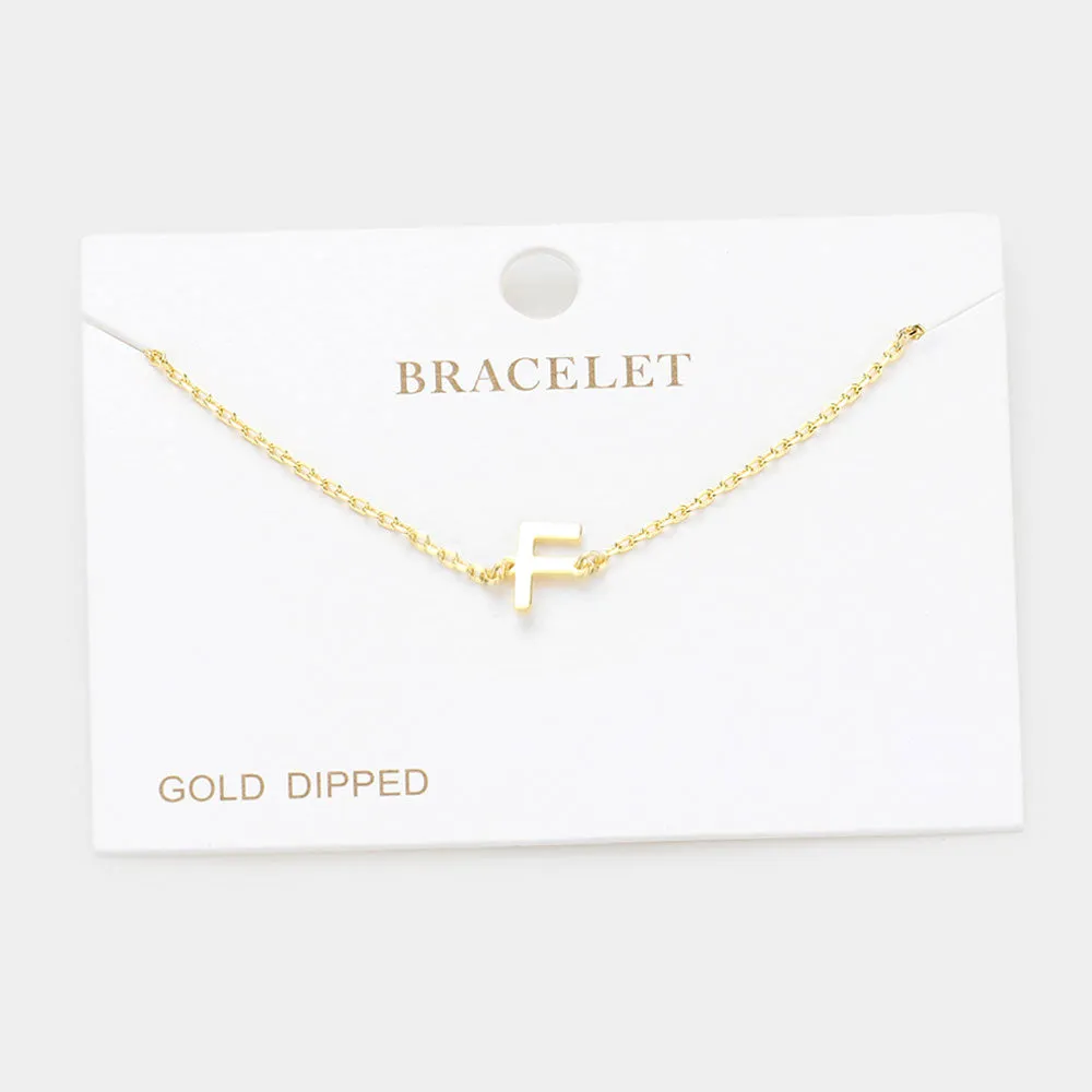iLLASPARKZ -F- Gold Dipped Metal Monogram Charm Bracelet