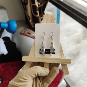 Jewelestia Turquoise Pyramid Drop Earrings