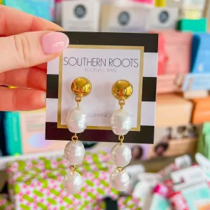 Lead The Way Earrings - Pearl/Gold