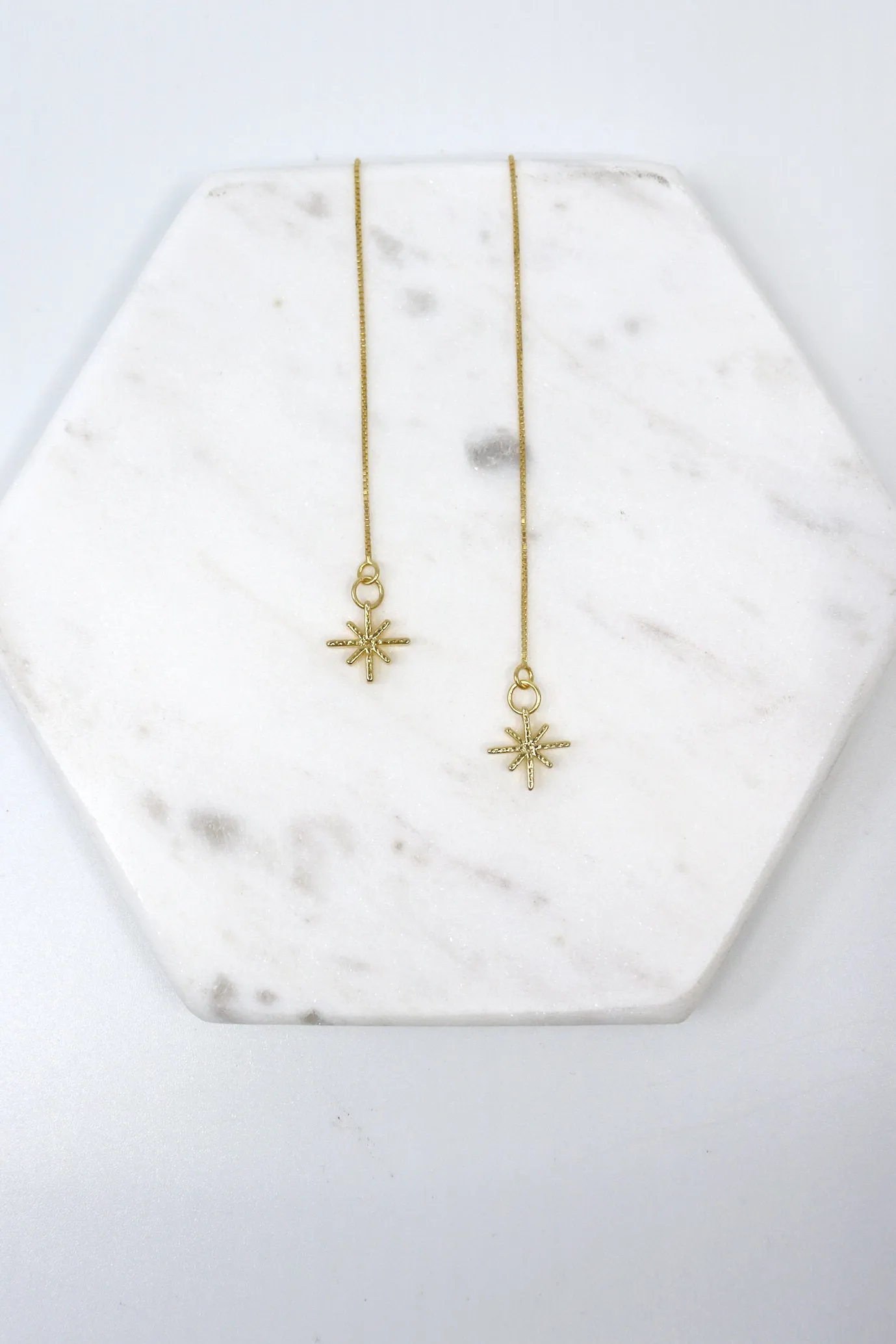 Liberate // Delicate Star Threaders, Gold Threaders, Star Earrings // BH-E022-G