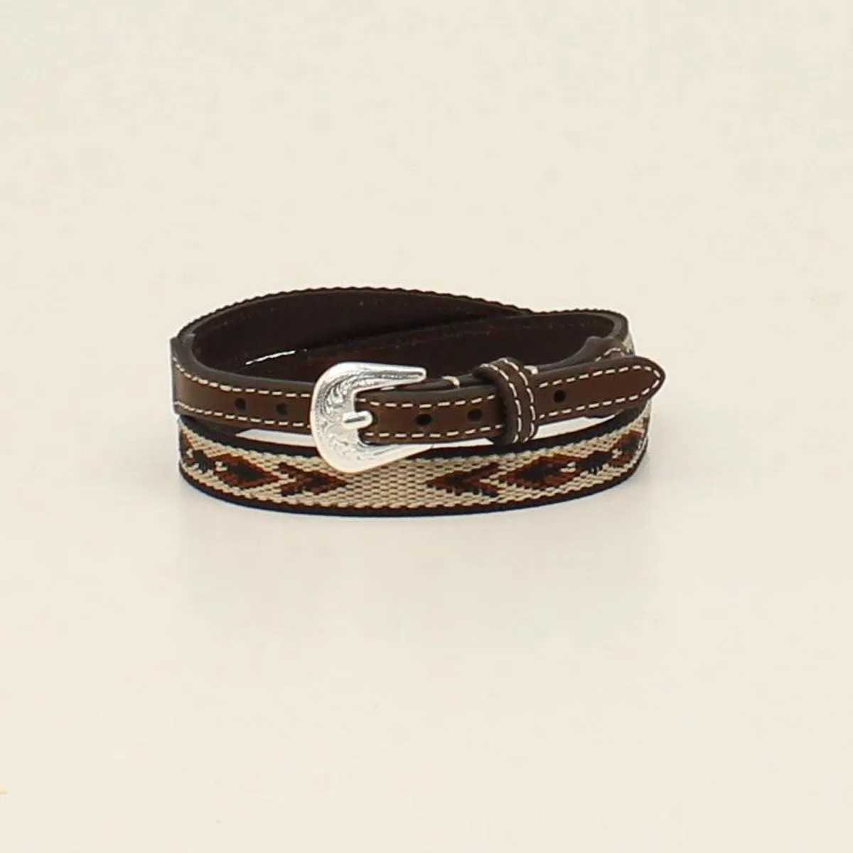 M&F Southwestern Ribbon Brown Leather Hatband