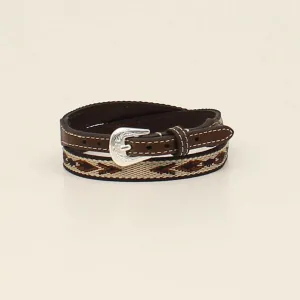 M&F Southwestern Ribbon Brown Leather Hatband