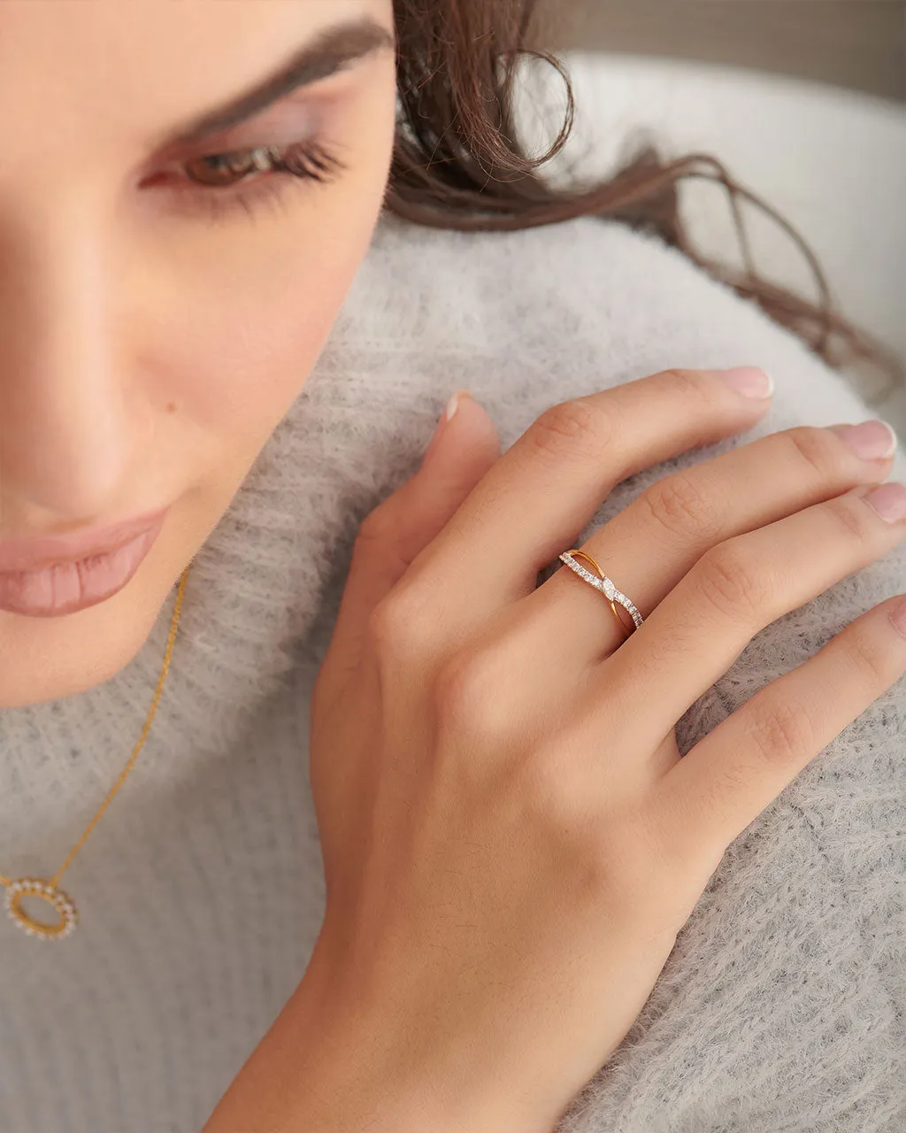 Marquise Diamond Infinity Ring