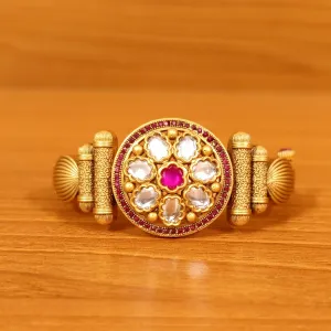 MATT GOLD LOOK KUNDAN & RUBY OPENABLE BRACELET