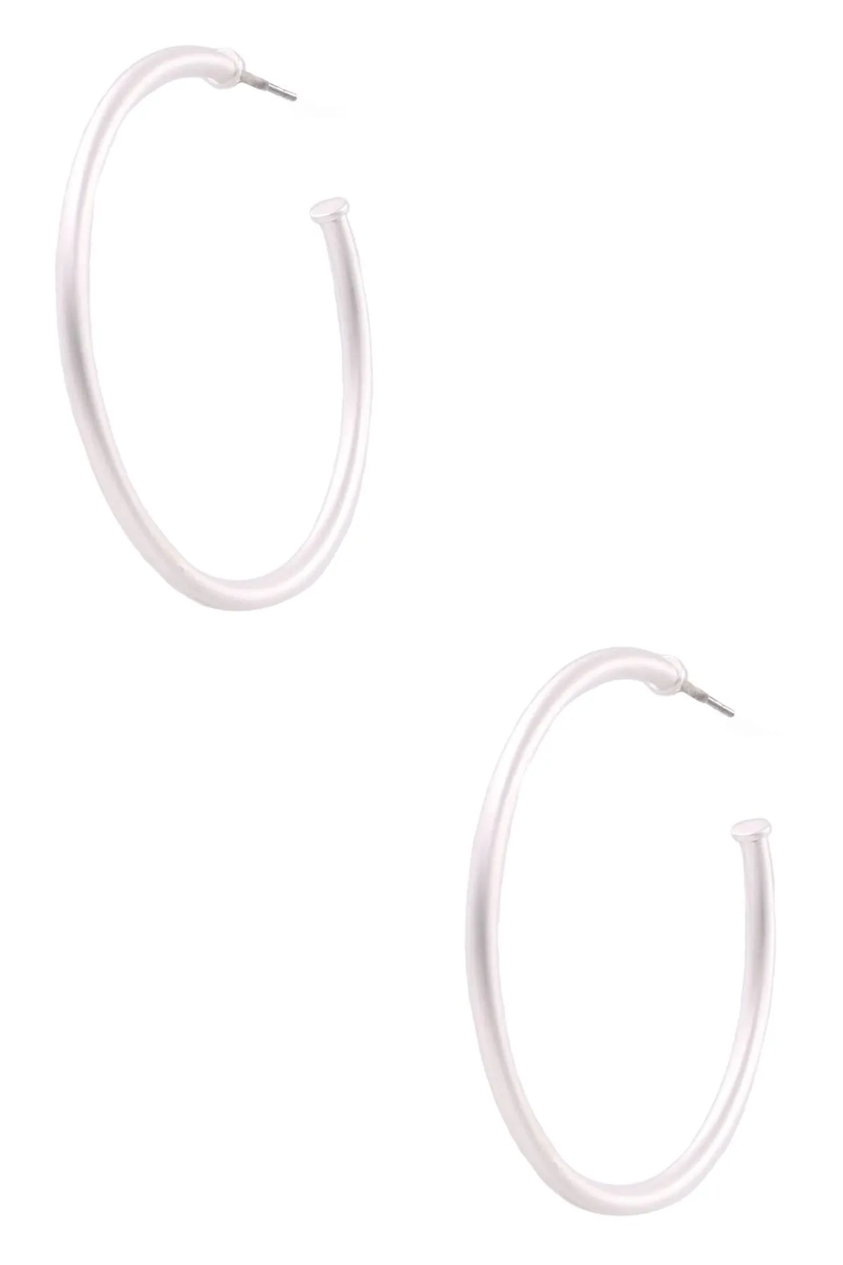 Matte Silver Open Hoops