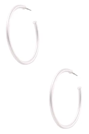 Matte Silver Open Hoops