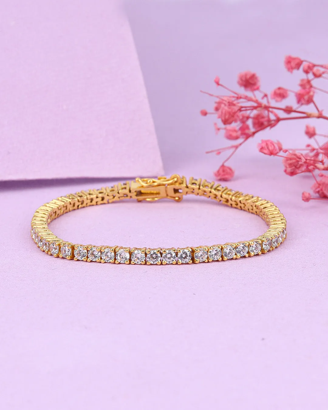 Minimal Round Zirconia Tennis Bracelet