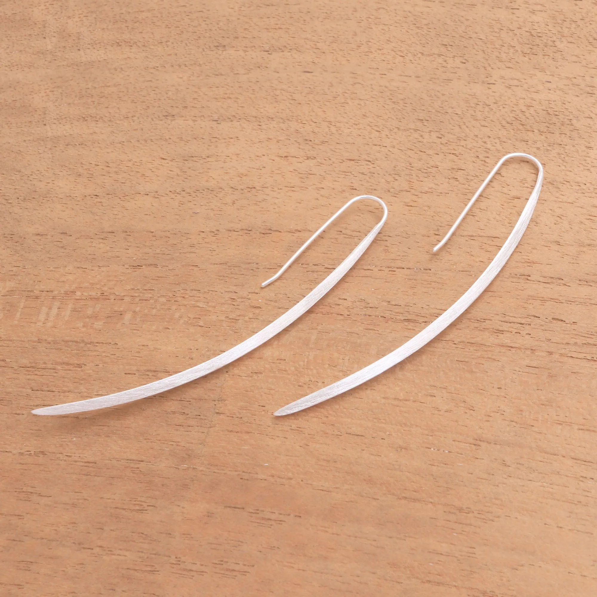 Modern Stalks Modern Sterling Silver Drop Earrings from Bali