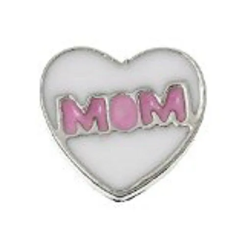 Mom Heart Floating Charm for Glass Living Memory Locket Pendant