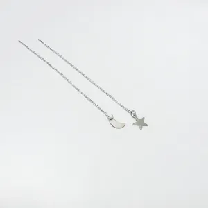 Moon and Star Earring Threaders - Choose Your Metal