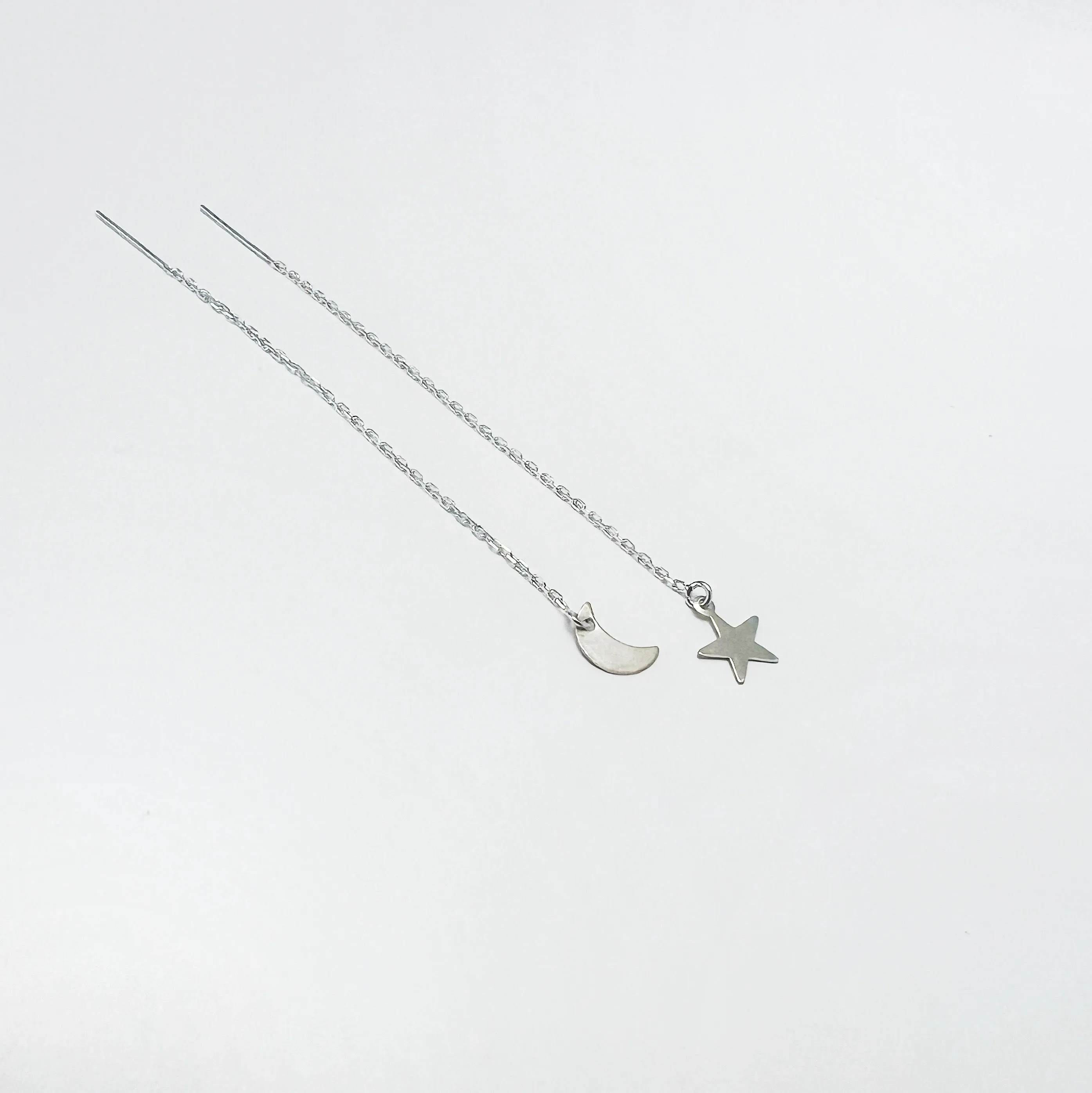 Moon and Star Earring Threaders - Choose Your Metal