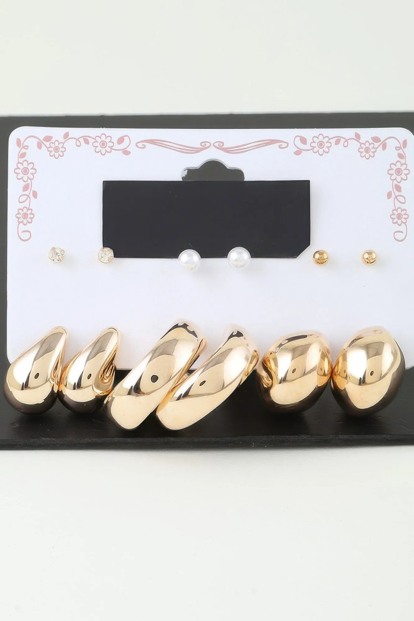 Multi Shiny Modern Hoop Earrings Set