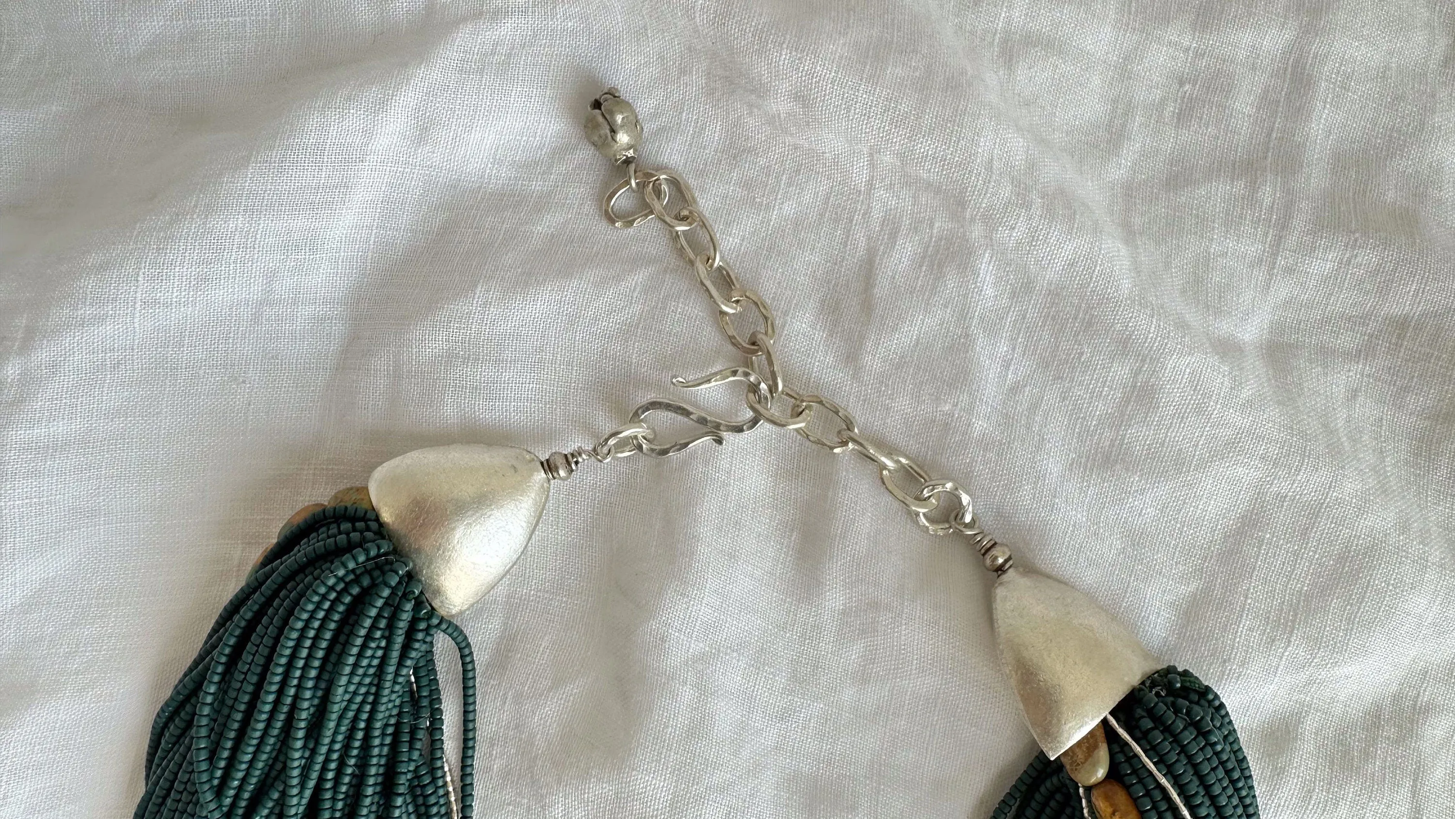 Multi-Strand Necklace. Glass, Turquoise and Silver. 2313