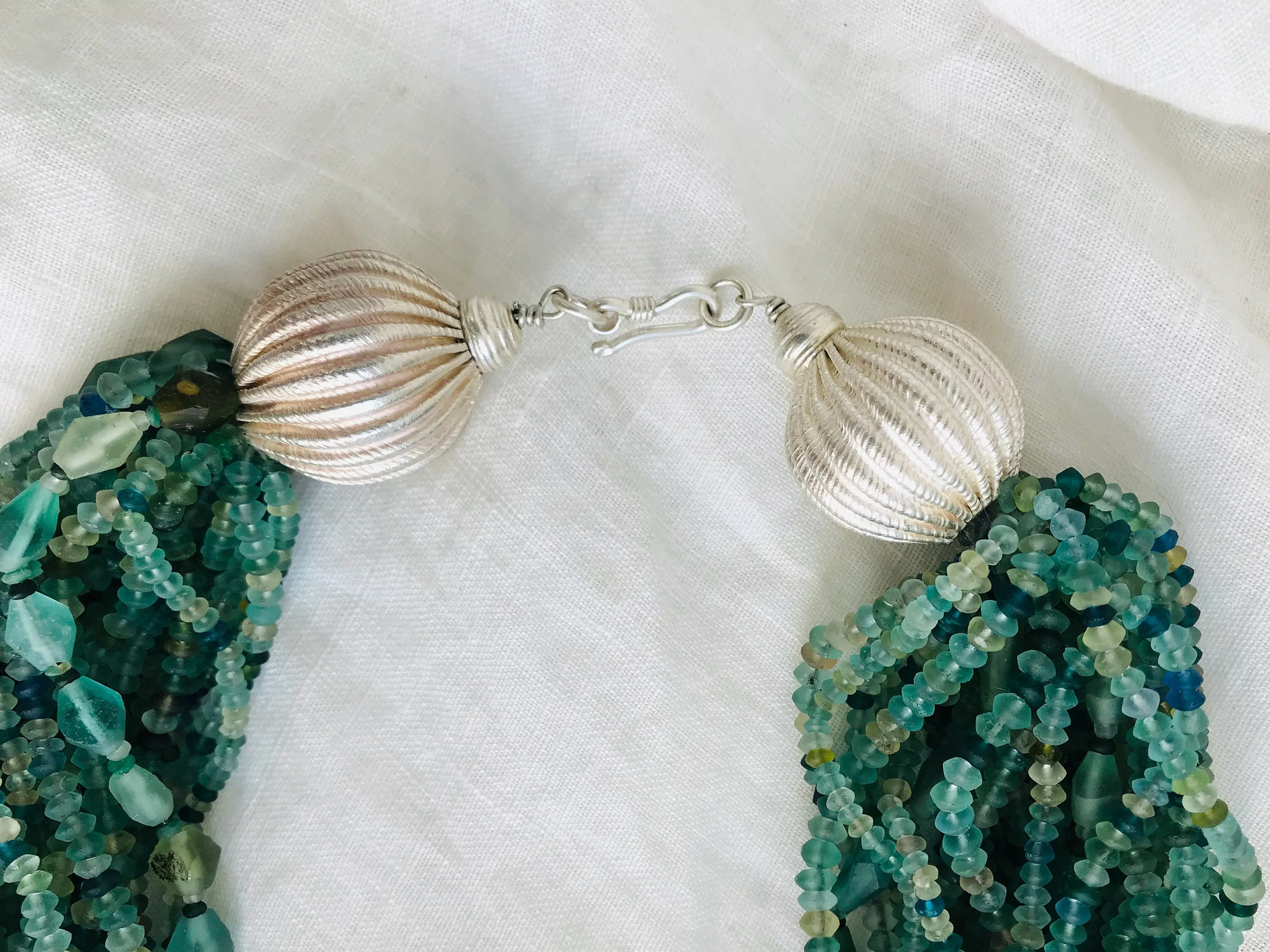 Multi-Strand Roman Glass Necklace.