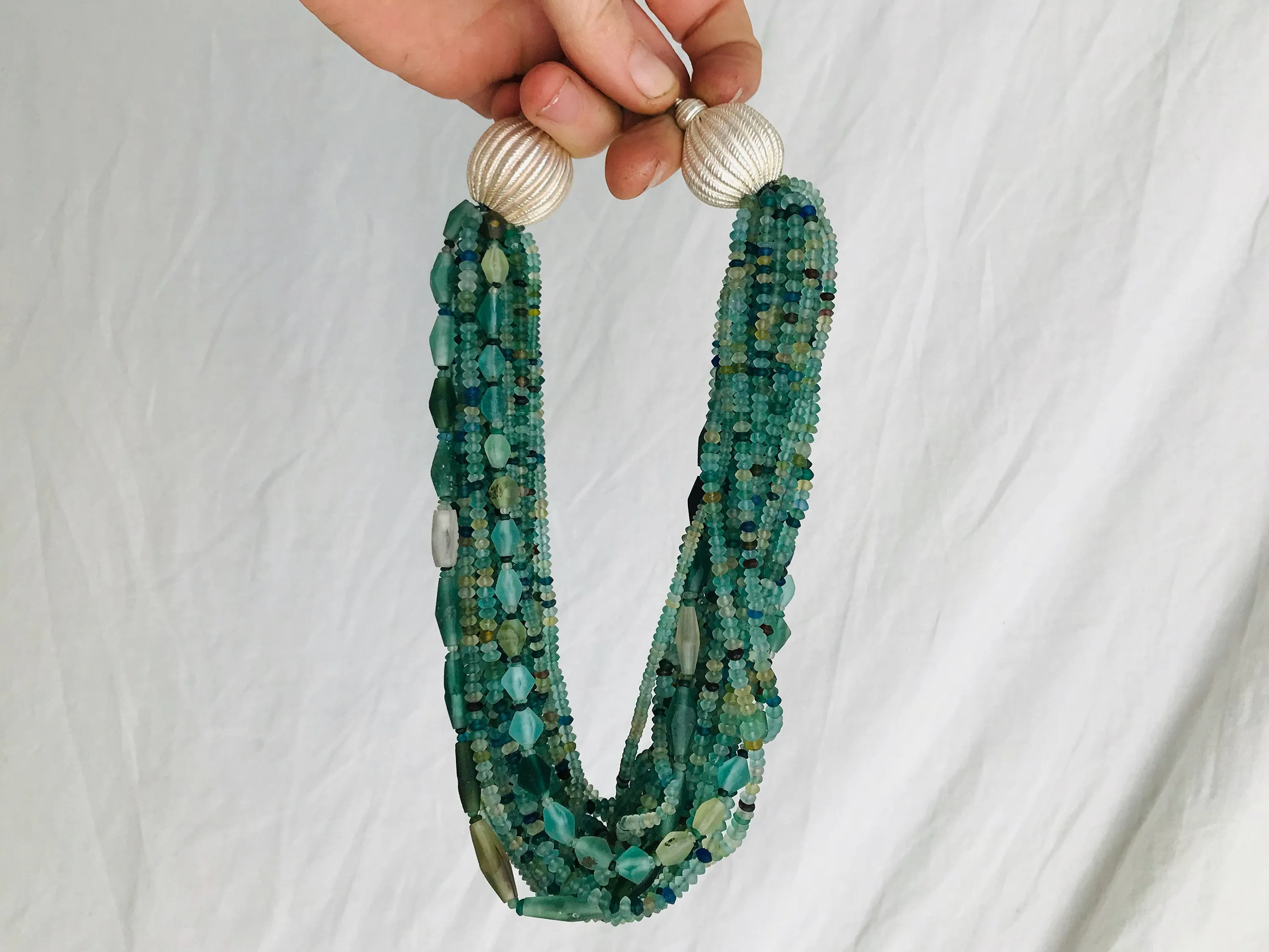 Multi-Strand Roman Glass Necklace.