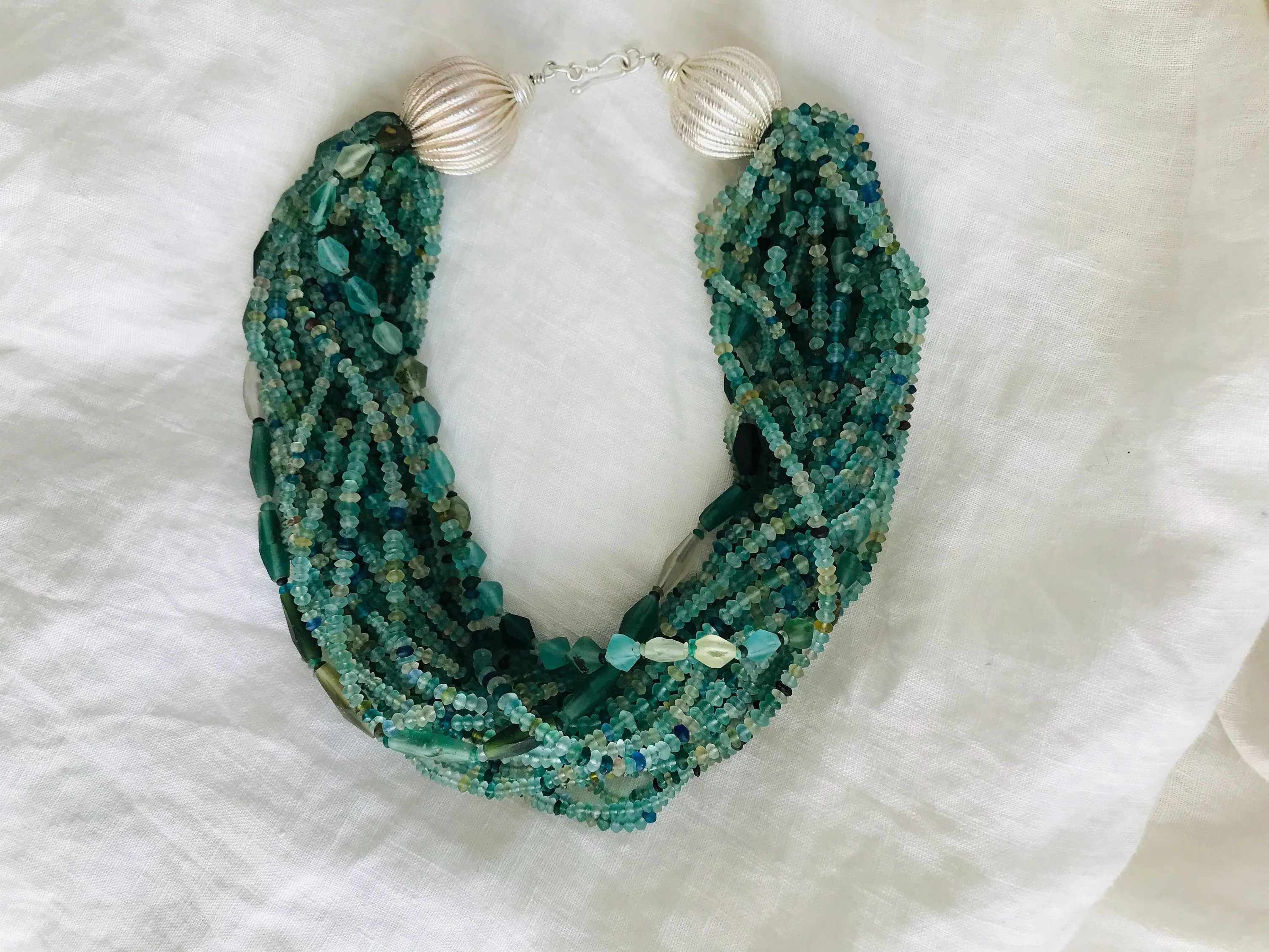 Multi-Strand Roman Glass Necklace.