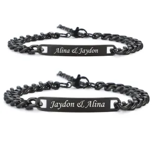 NEHZUS Couples Customize Bracelets Stainless Steel Personalize Jewelry Gift Ideas