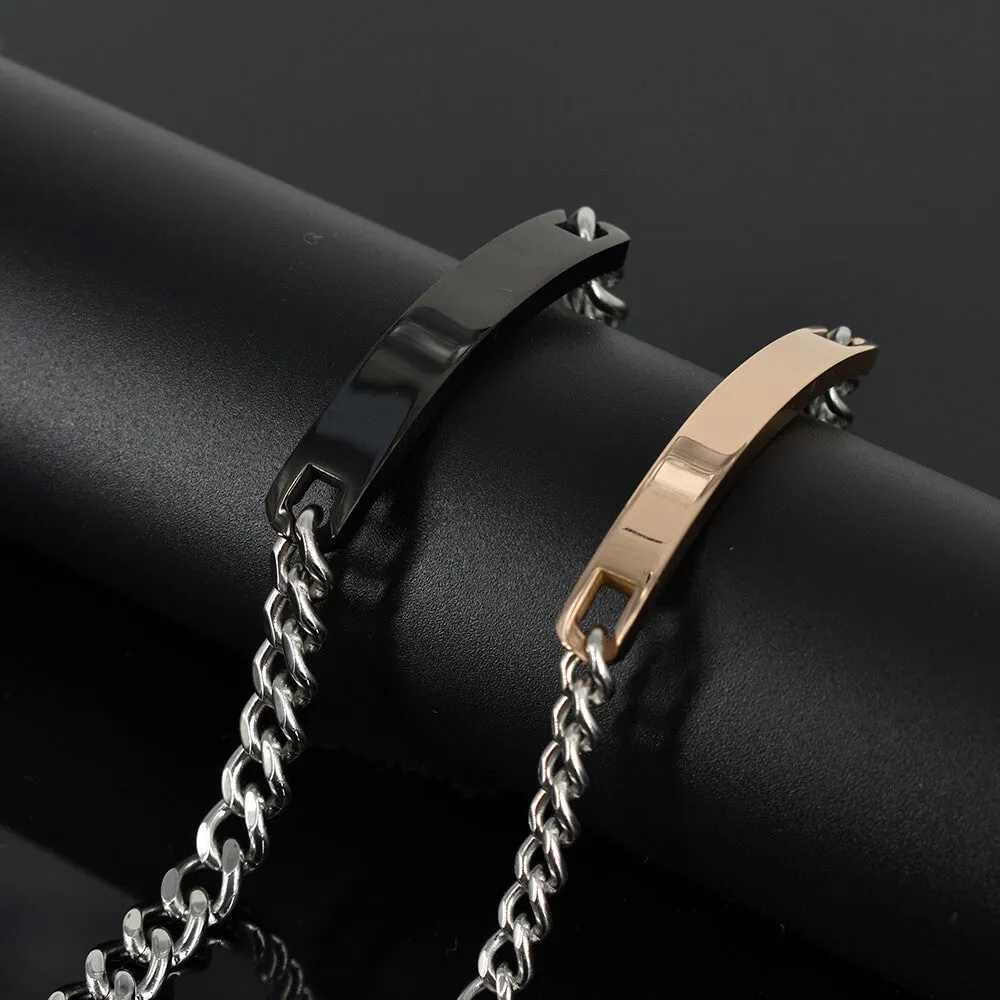 NEHZUS Mens and Womens Custom Engraving Bracelets Personalized Gift for Couples