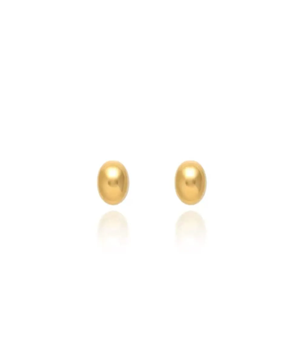 Nude Rose Stainless Steel Small Oval Chunky Earrings