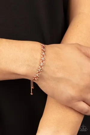 Paparazzi Bracelet ~ Slide On Over - Copper