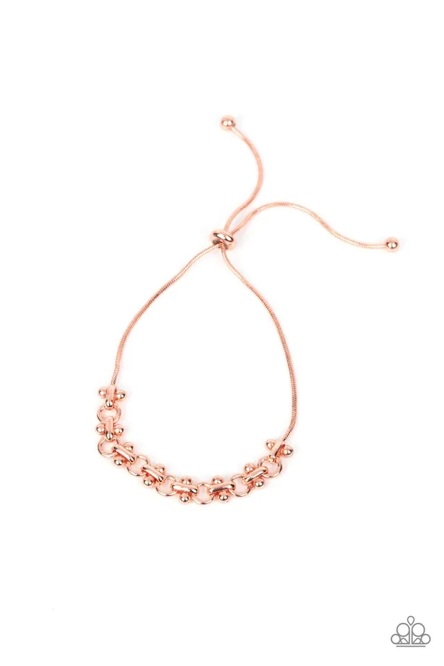 Paparazzi Bracelet ~ Slide On Over - Copper