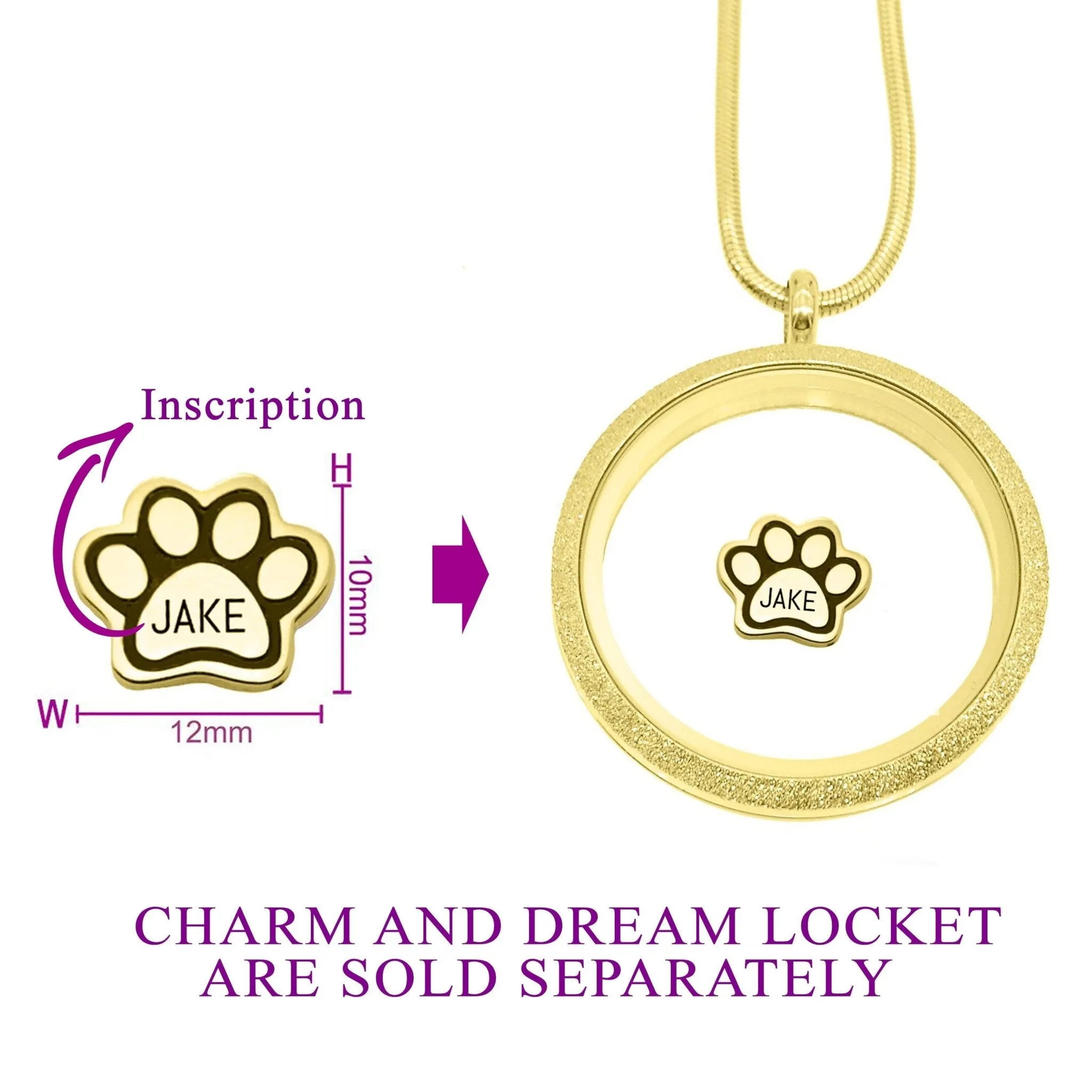 Paw Print Charm for Dream Locket
