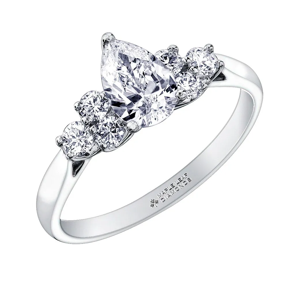 Pear-Shaped Canadian Diamond Engagement Ring with Accents