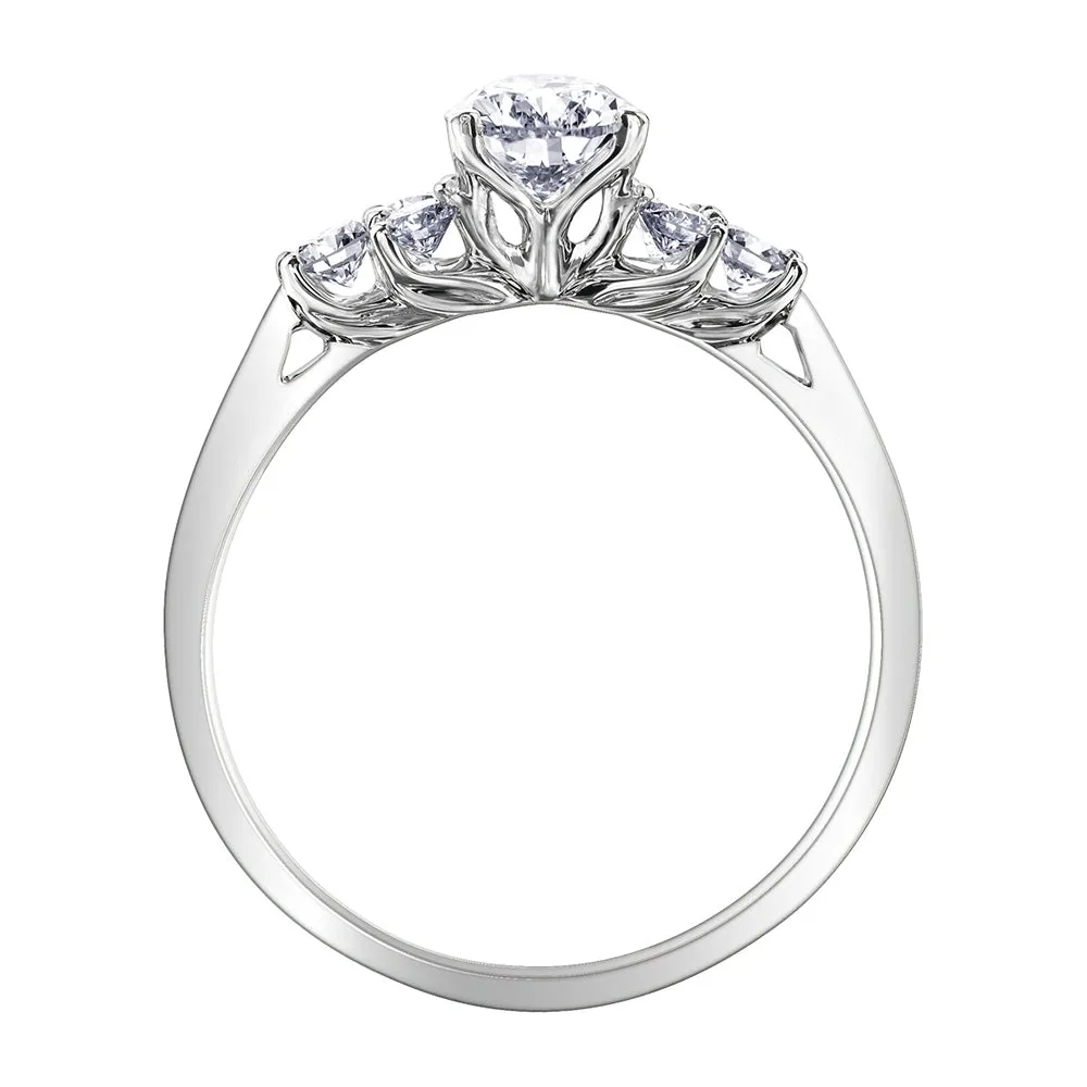 Pear-Shaped Canadian Diamond Engagement Ring with Accents