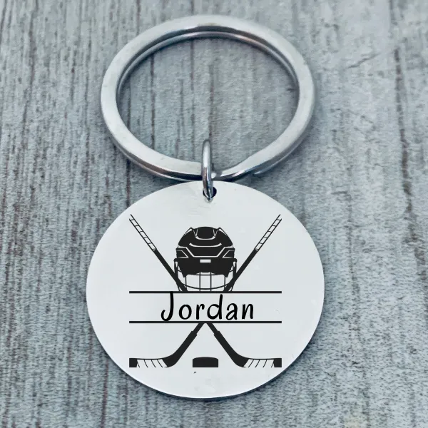 Personalized Ice Hockey Keychain