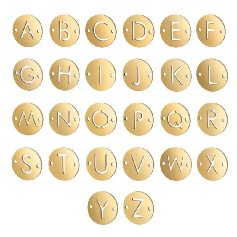 Personalized Stainless Steel Initial Letter Charm Beads Bracelets V3