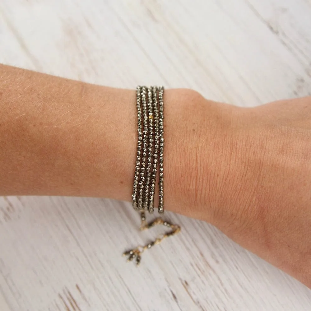Pyrite Wrap Bracelet & Necklace