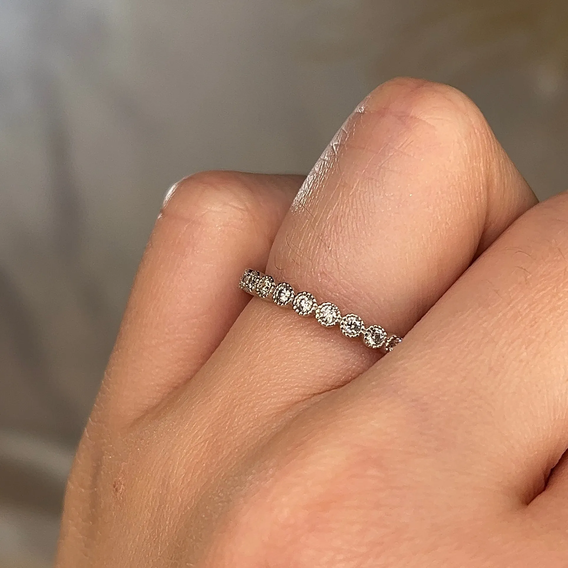 "Anja" Mini Bubbles Round Pattern 0.20ct Diamond Half Eternity Ring ET77