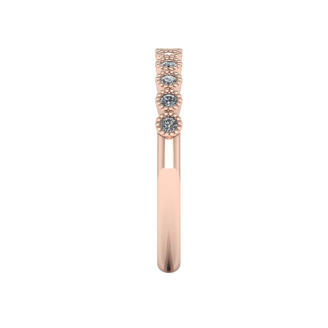 "Anja" Mini Bubbles Round Pattern 0.20ct Diamond Half Eternity Ring ET77