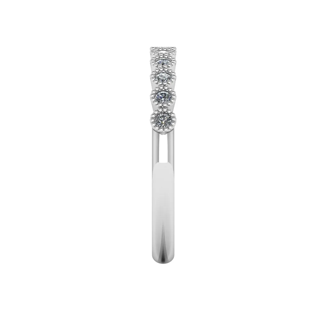 "Anja" Mini Bubbles Round Pattern 0.20ct Diamond Half Eternity Ring ET77