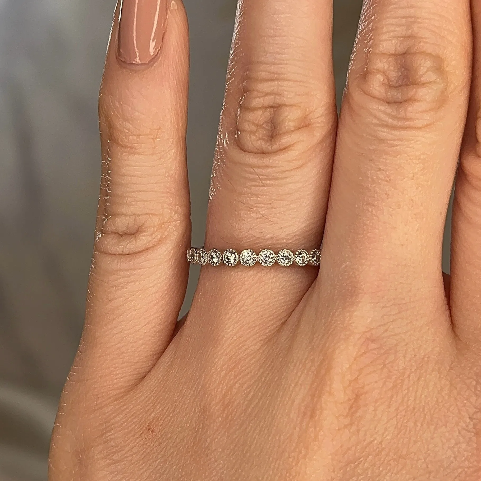 "Anja" Mini Bubbles Round Pattern 0.20ct Diamond Half Eternity Ring ET77