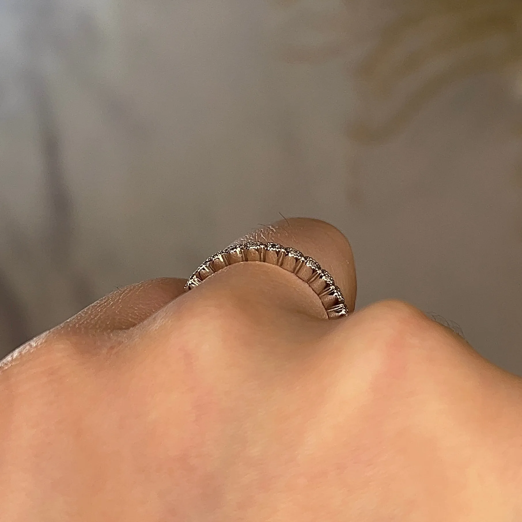 "Anja" Mini Bubbles Round Pattern 0.20ct Diamond Half Eternity Ring ET77