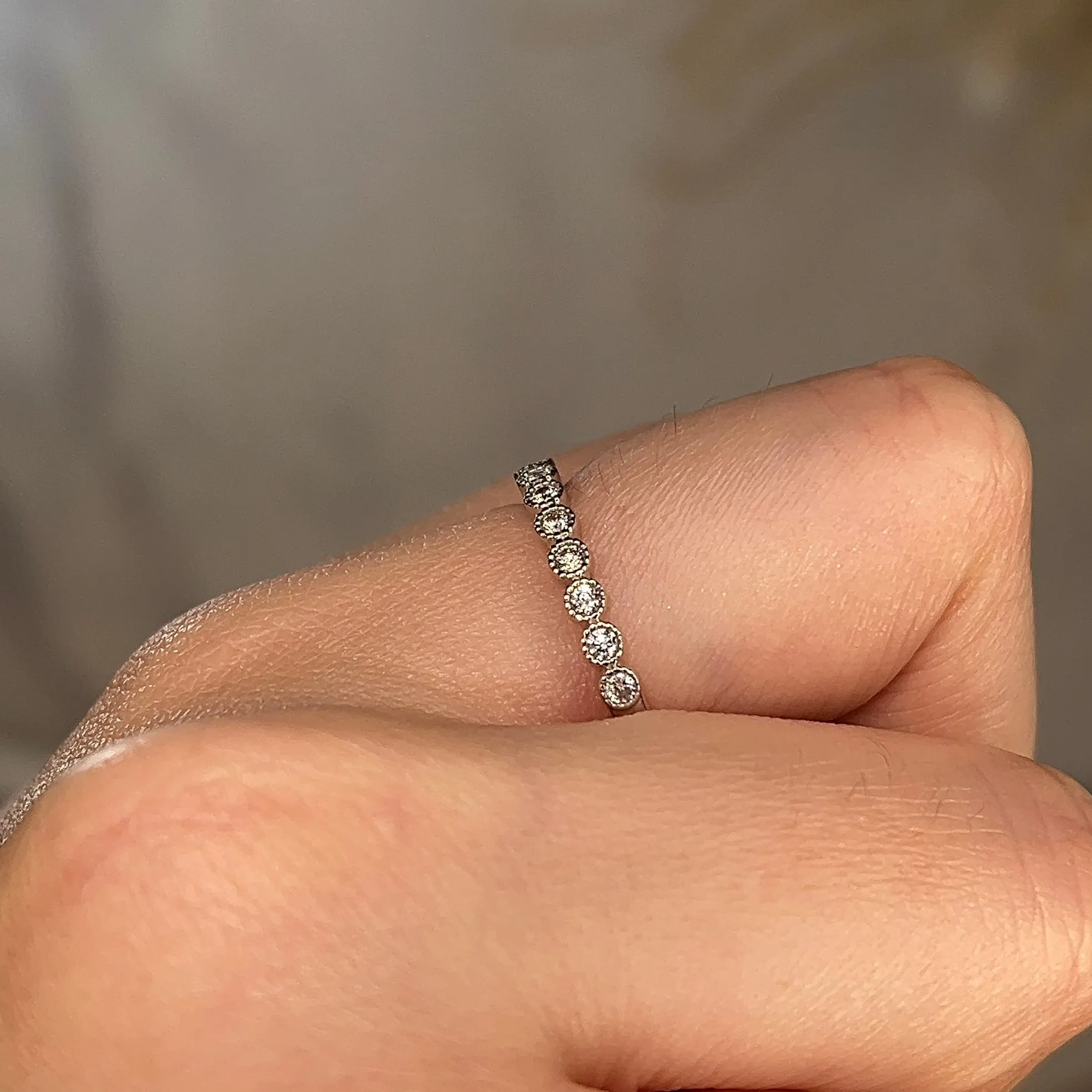 "Anja" Mini Bubbles Round Pattern 0.20ct Diamond Half Eternity Ring ET77
