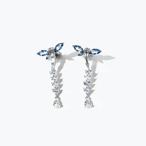 "Song of Dragonflies" Long Drop Sterling Silver Post Earrings