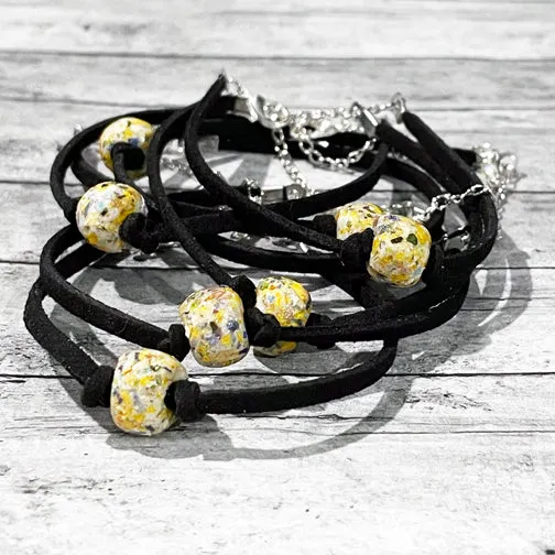 Remembrance Leather Unisex Bracelet Using Flower Petals