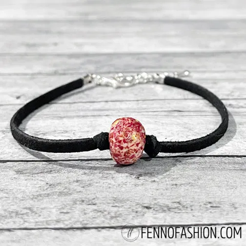 Remembrance Leather Unisex Bracelet Using Flower Petals