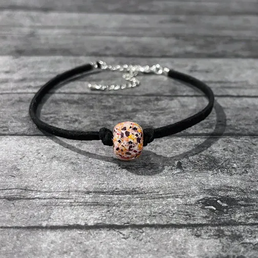 Remembrance Leather Unisex Bracelet Using Flower Petals