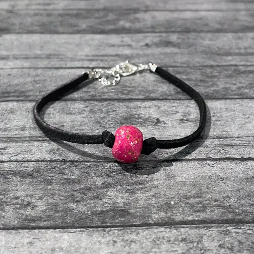 Remembrance Leather Unisex Bracelet Using Flower Petals