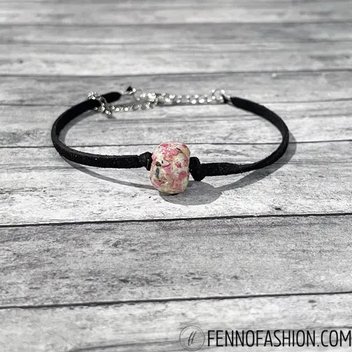 Remembrance Leather Unisex Bracelet Using Flower Petals