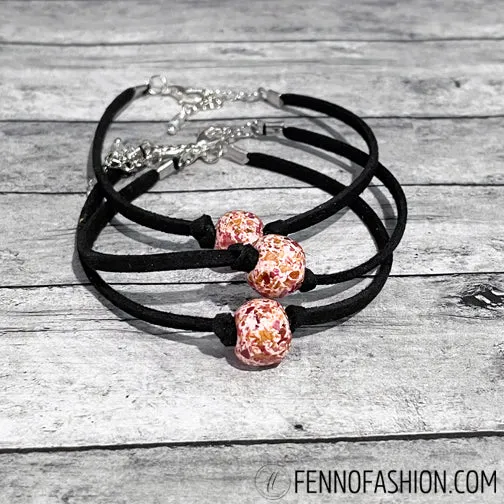 Remembrance Leather Unisex Bracelet Using Flower Petals